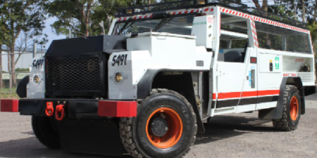 Photograph of a personnel carrier vehicle. 