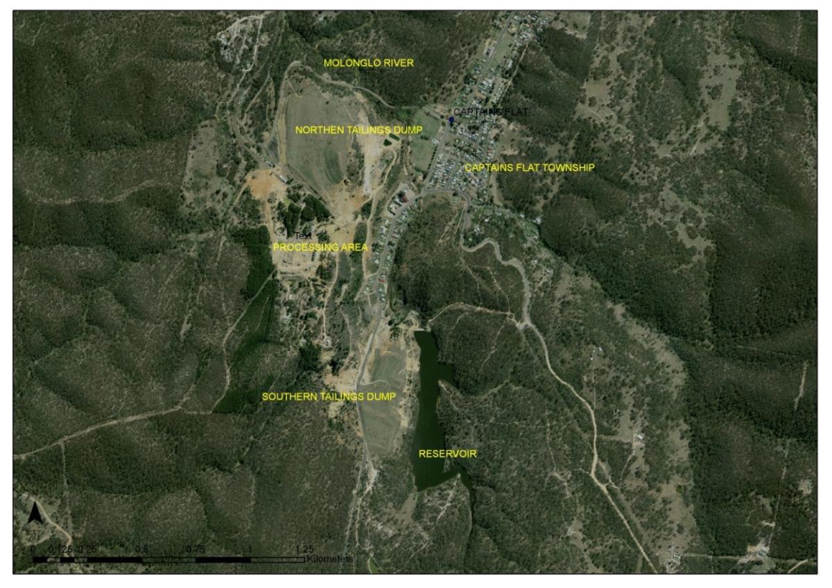 Aerial view of Captains Flat Mine