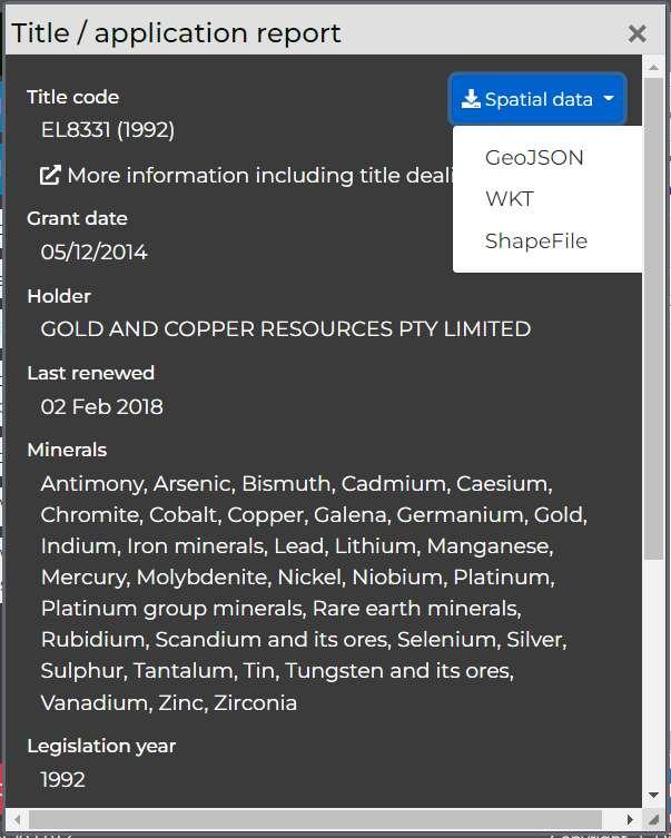 Title / application report in MinView