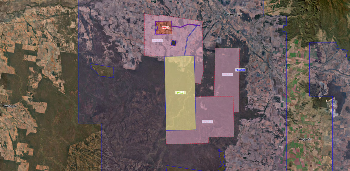 Narrabri gas project map