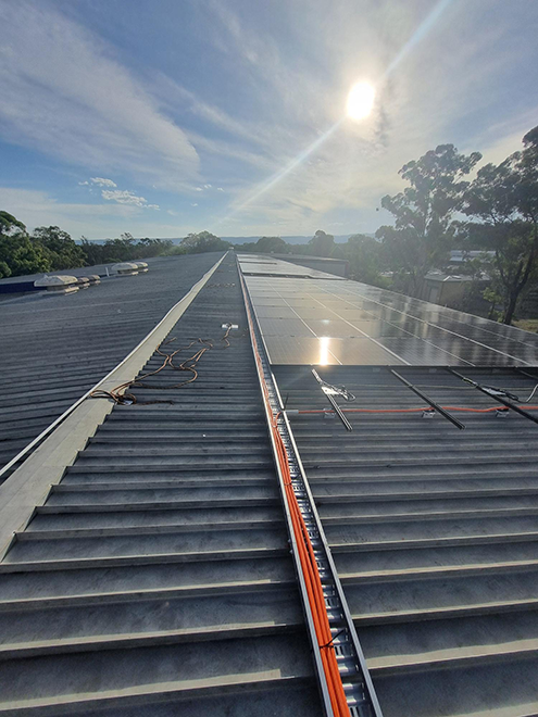 Solar panels installed on the roof at Londonderry Core Library