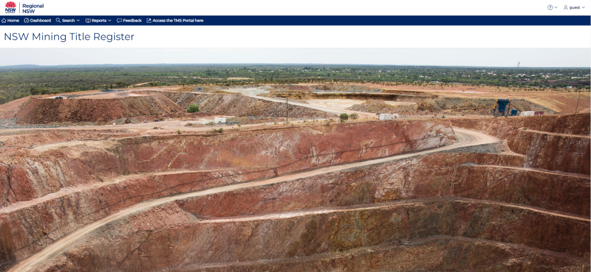 mining titles register front page